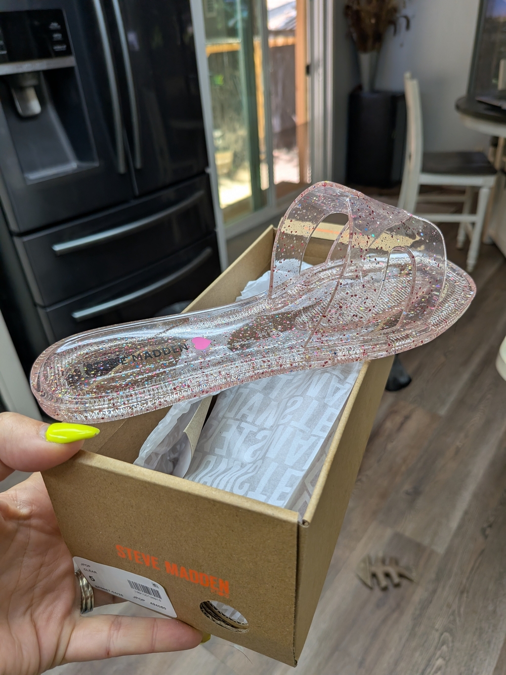 Steve Madden Kids Size 5 Glitter Jelly Slide Sandals ✨💖